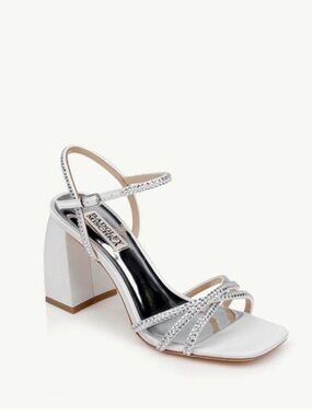 Badgley Mischka Brixley satin heel with rhinestones